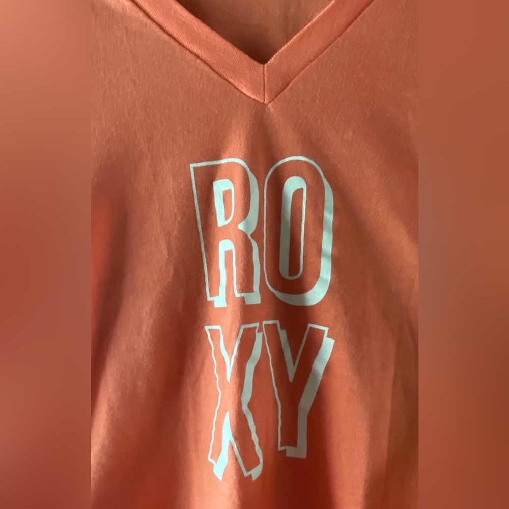 🌊 Roxy tshirt. 100% cotton. Peachy orange color - Picture 2 of 4